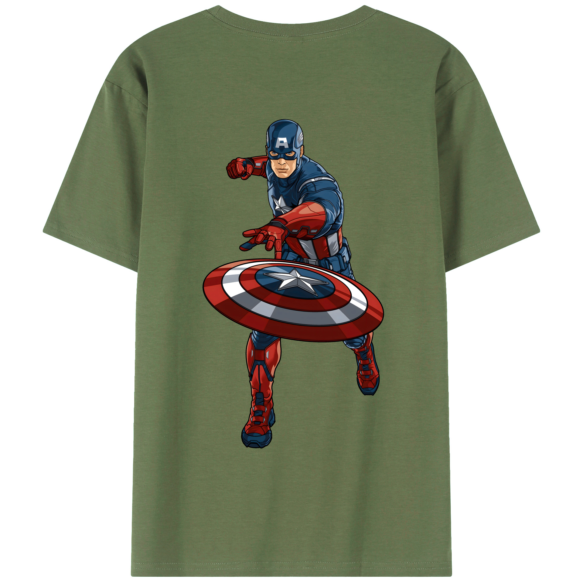 （画像用） アベンジャーズ The Avengers 綿100％ メンズ半袖Tシャツ（バックプリント） 通気性